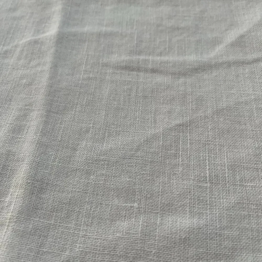 Vintage Off White Linen Tablecloth 47